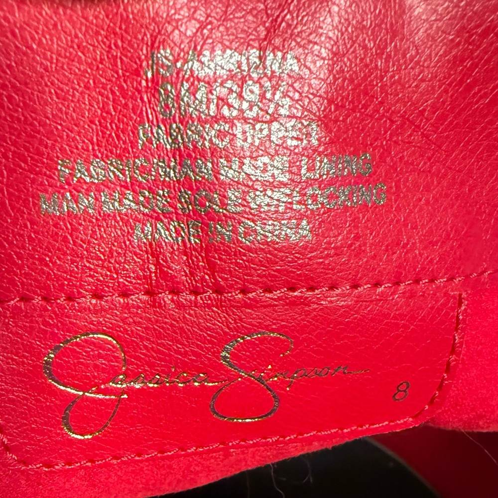 Jessica Simpson NWT Sz 8M Elegant Red Fabric Over the Knee Heeled Boots (SH158) - Picture 10 of 12